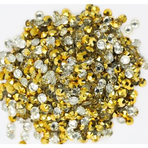 Gold Hematite Color 2~6mm Flatback стразы Resin Non hotfix Rhinestones in Bulk Package Plastic Nail Art Decoration for Garment