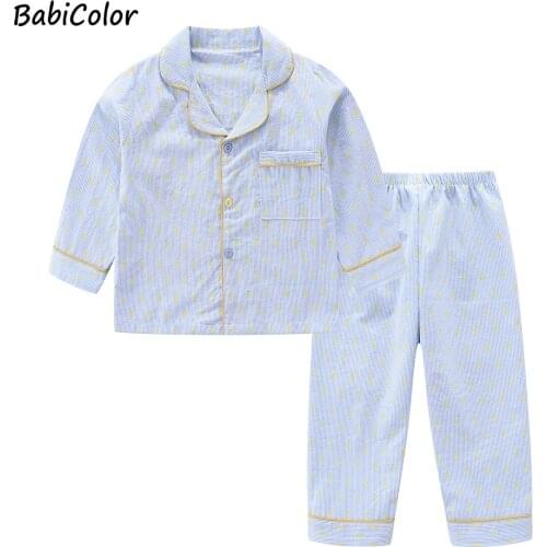Spring Autumn Long Sleeve Kid Sleepwear Set cotton Pajamas Set Boys Pyjamas Sets for Kids home cloth Girls Pajamas Set