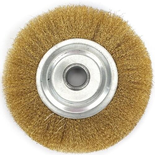 1pc 125mm 5 Inch Pure Copper Wire Wheel Brass Brush For Metal Rust Removal Polishing Brush Bench Grinder Metal Polishing