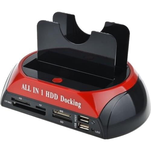 All in 1 HDD Docking Station USB 2.0 to 2.5inch 3.5inch IDE SATA SSD HD Hard Disk Drive Enclosure Card Reader US Plug