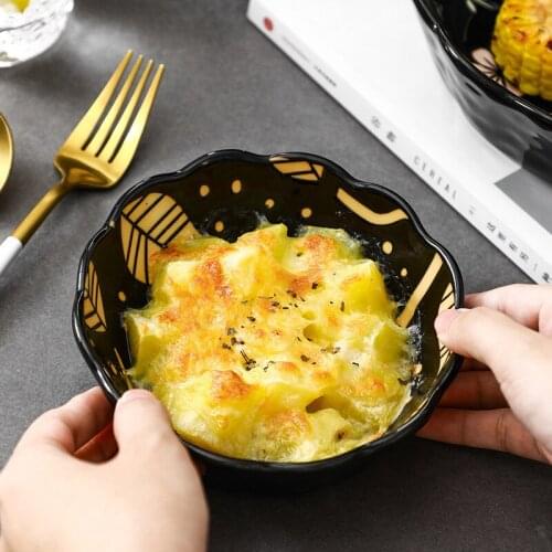 Japanese style small lotus ceramic bowl net red salad bowl vibrato rice bowl Nordic creative snack dish household rice bowl