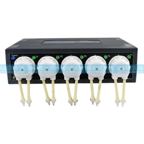 DC12V Mini Peristaltic Dosing Pump Aquarium Pump with 5 Pump Heads 70ML/MIN X5