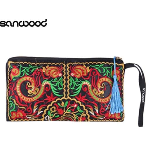 2015 Womens Retro Embroider Purse Wallet Ethnic Clutch Bag Card Coin Holder Phone Bag Hot 2015 6NYQ