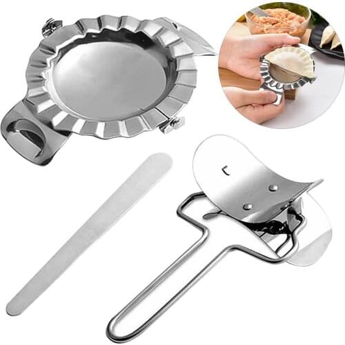 3Pcs Stainless Steel Dumpling Maker Slicer Stuffing Spoon Dough Presser Mould Baking & Pastry Tools товары для кухни