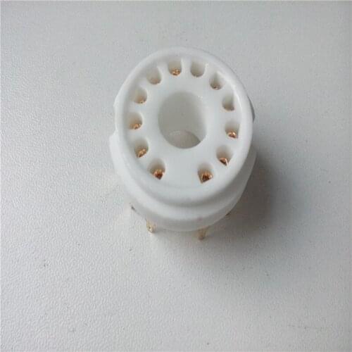 5pcs Ceramic Tube Socket Seat GZC12-Y GZC12-Y-G 12 Pin Seat Tube Socket Golden Foot For 9MN8 8AC9 50CA10 Tube Amplifier