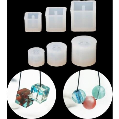 6pcs Silicone DIY Beads Mold Bracelet Earring Pendant Jewelry Making Resin Mould