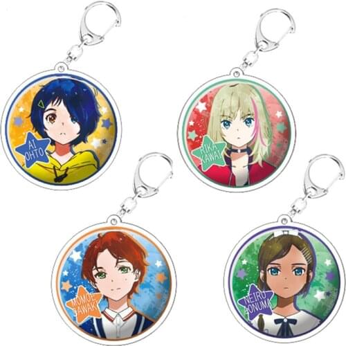 Anime WONDER EGG PRIORITY Acrylic Pendant Keychain Cartoon Figure Ohto Ai Momoe Sawaki Keyring Gifts