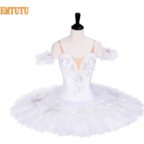 White Swan Lake Ballet Tutu Dying Swan Professional Tutu Classical Performance Pancake Ballet Tutus Ballet Stage Costumes Women
