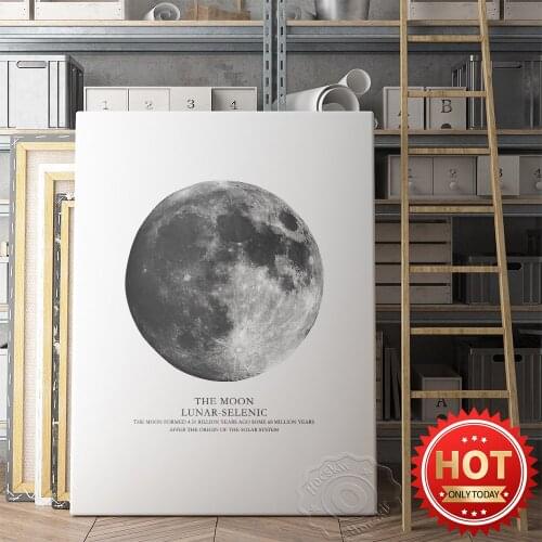Expedition Space Moon Prints Poster, Universe Galaxy Wall Art, Astrophile Print Art, Moon Wall Picture, Star Planet Poster