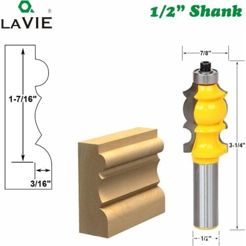 LAVIE 1pc 12mm 1/2 Inch Shank Line Architectural Molding Router Bit Woodworking Tenon Milling Cutter Wood Machine Tools MC03090