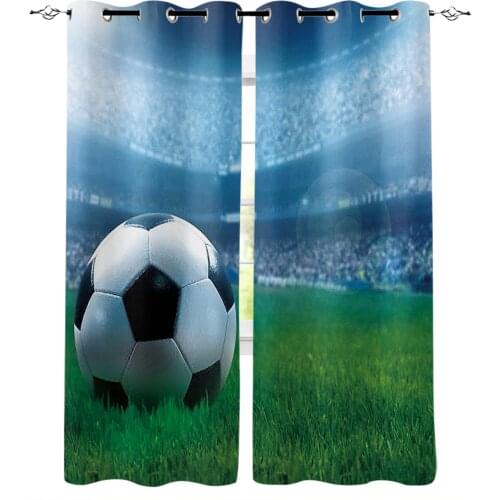 Football Sports Stadium Soccer Window Curtains for Living Room Bedroom Kitchen Modern Curtains Home Decoration Drapes Blinds