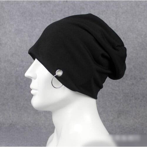 Male Summer Hat Fashion Thin Cotton Hip Hop Cap Outdoor Head Cap Female Fashion Caps Metal Ring Cool Unisex
