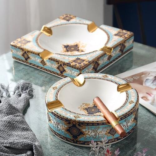 Ceramic Portable Cigar Ashtray For Office Living Room Clubhouse KTV Useful European Style Creative Home Furnishing Ornament