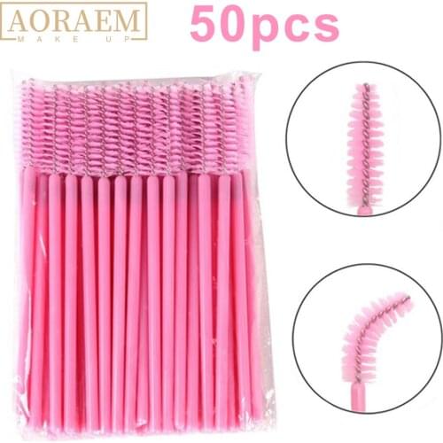AORAEM Eyelash Brush Beauty Makeup Tools 50pcs Mascara Wands For Eyelash Extension Disposable Eye Lashes Cosmetic Applicator
