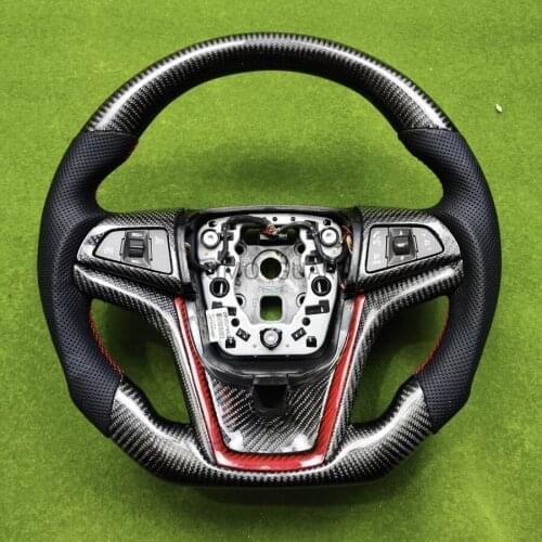 For Chevrolet Cruze Hatchback Sedan Malibu 09-13 12 11 Customized Carbon Fiber Steering Wheel Leather