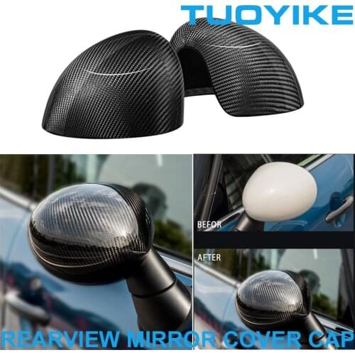 LHD RHD Car Real Carbon Fiber Rearview Side Mirror Cover Cap Shell Trim Sticker Styling For BMW Mini Cooper F55 F56 2014-2019