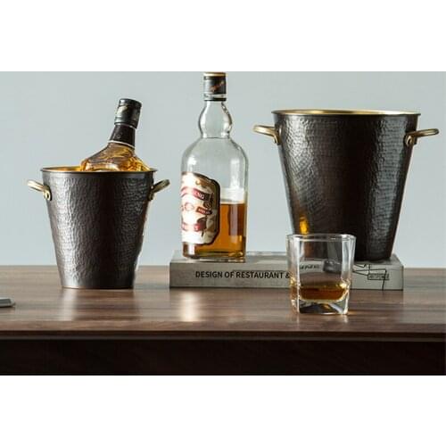 Copper Ice Bucket Cooler Bar Freeze Tool Champagne Wine Bucket Home Decoration Kitchen Accessories Whisky Beer Cooler Ice Bottle