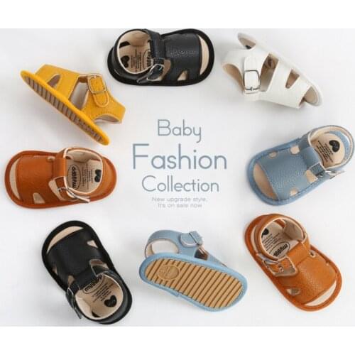 Cute Summer 1 Year Baby PU Breathable Soft Soled Sandals For Toddlers 0-18M 2021