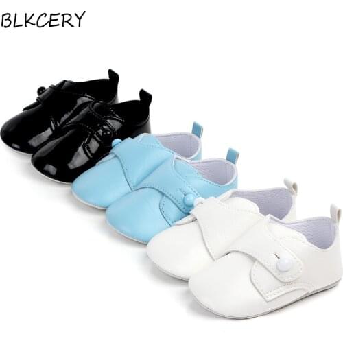 Newborn Baby Boy Shoes Toddler Leather Moccasins First Walker Casual Buttons Loafers Infant Solid Shoes for Learning Walking