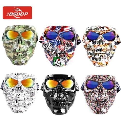 Motorcycle Helmet Dustproof Face Mask Respirator Motocross Goggles Glasses Safety Protective Eyewear Full Face