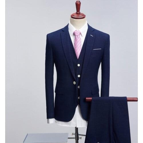 With Vest Pants Suits 2020 New Classic Wedding Business Thick Slim Fit Party Suit Men Fashion Dress Luxury Tuxedo S-3XL 1018