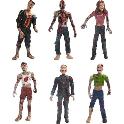 Set 6Pcs Walking DEAD Corpses Movie Characters Action Zombie Figures Kid Toy