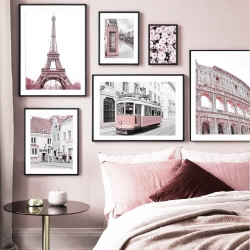 Tower Of Paris Colosseum Italy Street Wall Art Canvas Painting Nordic Posters And Prints Wall Pictures For Living Room Decor