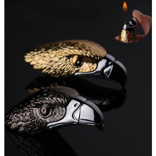 New creative Eagle head gas Inflatable Lighter Personality Cigarette Lighter for Men