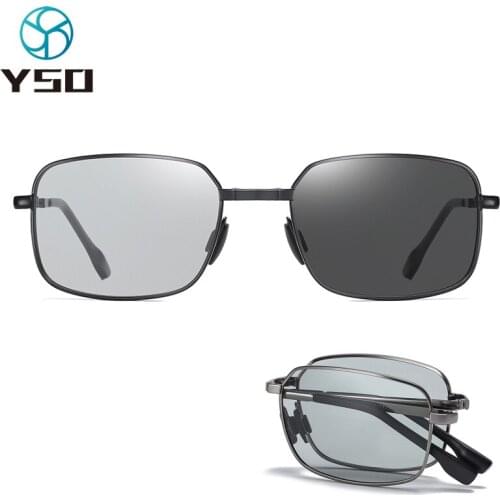YSO Foldable Photochromic Sunglasses For Women Men Polarized UV Protection Night Vision Sun Glasses For Car Driving 615