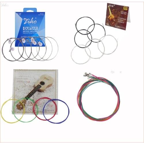 6pcs Classical Guitar Strings Black Nylon Core Silver-Plated Copper Wound 1st-6th(.028-.043) Guitar String Set
