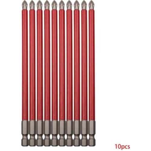 10Pcs PH2 150mm Power Drill Bit Set Long Reach Non Slip 1/4'' Hex Screwdriver