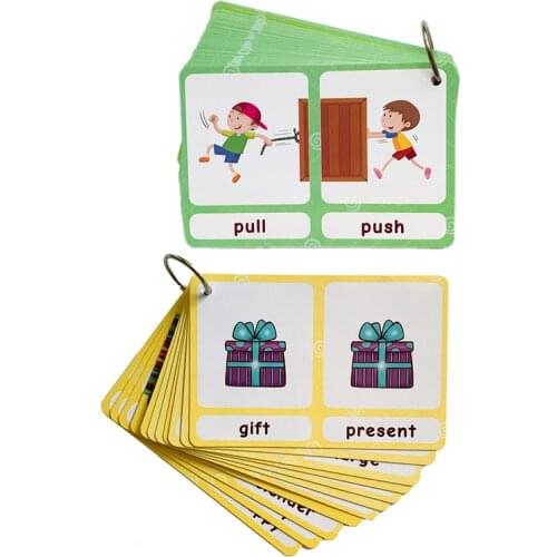 100 Groups Antonyms + 20 Groups Synonyms 2 Themes Flash Cards for kids Building Vocabulary Study Cards Educational Learning Toys
