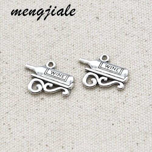 15pcs Tibetan Silver Plated Wine bottle Charms for DIY Jewelry pendant bracelet accessories making 22.5*16.5mm