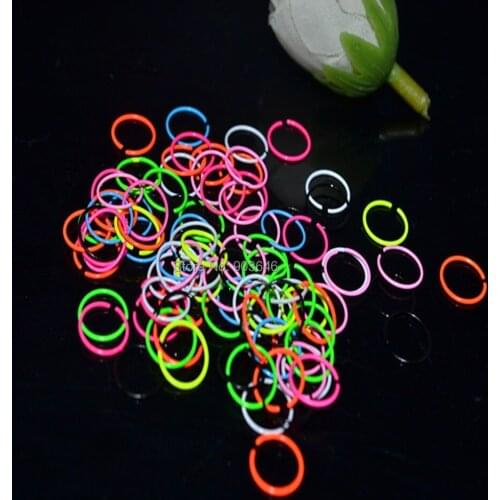 200pcs/lot Free Shipping Stainless Steel Seamless Open Hoop Nose Tragus Cartilage Neon Color Hoop Ring Earring Body Piercing