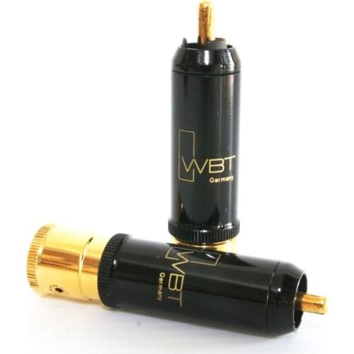 4Pcs WBT-0152Cu 24K gold plated RCA plug connector HIFI RCA Cabel Plug