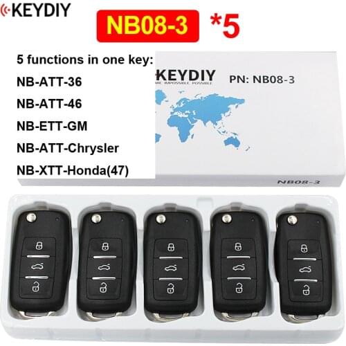 5Pcs/Lot NB08-3 Multi-functional 3 Button KD Remote Control for KD900 KD900+ URG200 KD-X2 (All Functions Chips in One Key)