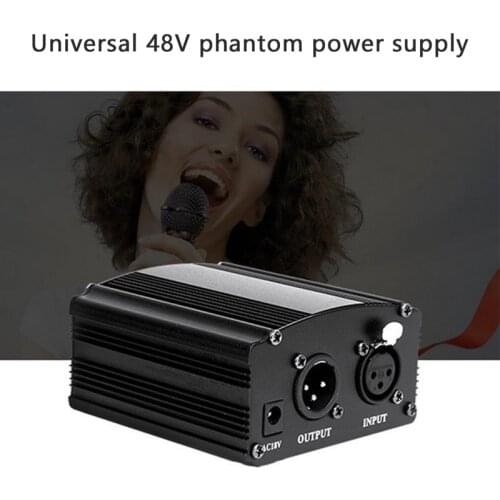 48V Phantom Power Adapter XLR Cable For Condenser Microphone Studio Recording Phantom Power For BM 800 Condenser Mic