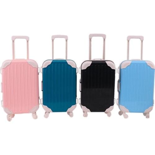 4 Colors Doll Large Suitcase Travel Accessories Fit 18 Inch American Girl&Our Generation Doll New Born Baby Doll Girls Toys