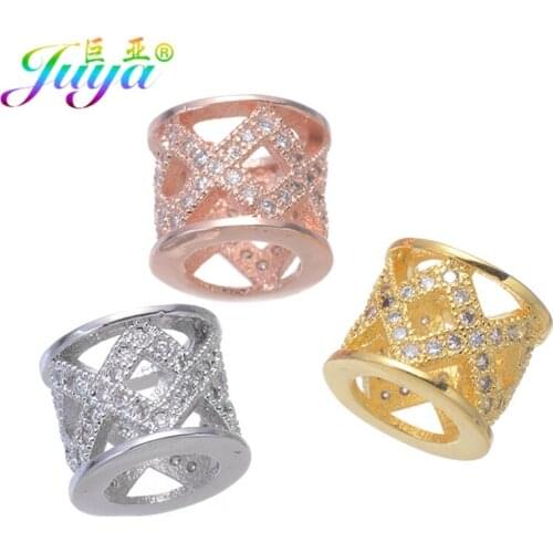 Wholesale Cz Decoration Charm Beads Hollow Floating Metal Beads For Women Men Natural Stone Pearls Beadwork Jewelry Making