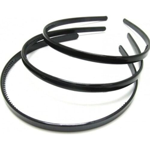 Black Painted Plastic Headband Double Row Long Tooth Short Tooth Hair Band Flower Heart Shape Square Headband