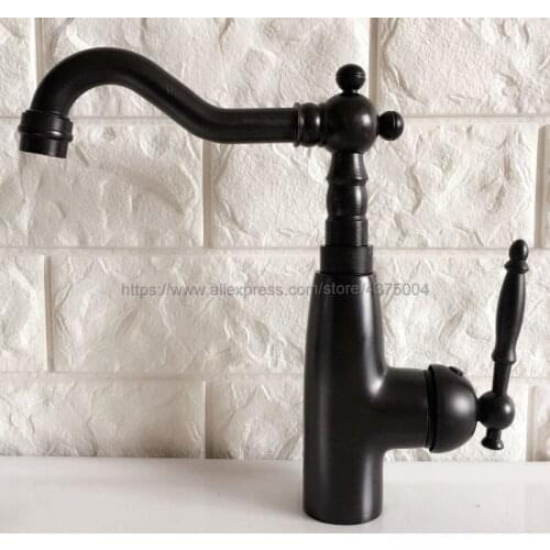 Deck Mounted Black Oil Rubbed Brass Bathroom Faucet Basin Mixer Bathroom Tap Bathroom Sink Basin Mixer Tap Nnf374