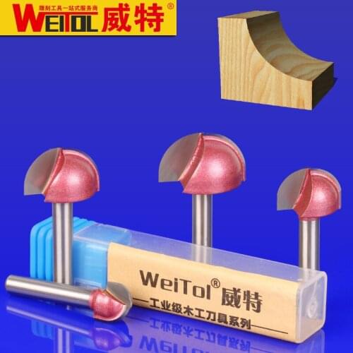 WeiTol 6mm woodworking tools,CNC wood machine Solid Carbide Milling Cutter round bottom bit MDF PVC acrylic wood tool