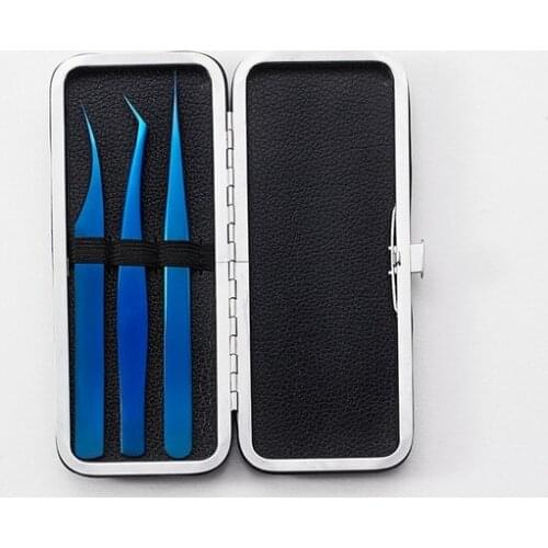 By dhl 20sets 3pcs/set Stainless Steel Eye Lashes Tweezers False Fake Eyelashes Curler Extension Tweezers Nipper