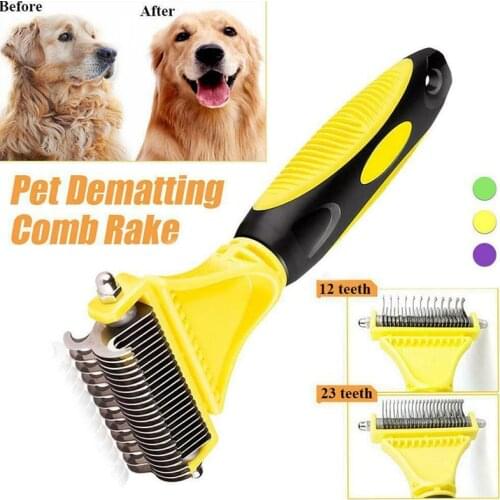 Hot 3-in-1 Pet Dog Cat Dematting Groom Deshedding Tool Hair Comb Brush Rake Best Price