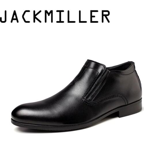 Jackmiller autumn men boots artificial leather slip-on ankle dress boots side zipper goring plain simple men shoes color black