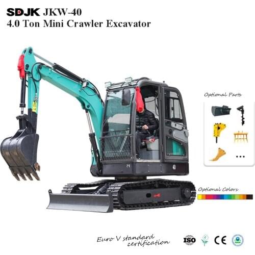 JKW-40 4 Ton China New Mini Excavator Portable Digging Machine Small Household Garden Crawler Micro Excavator for Sale