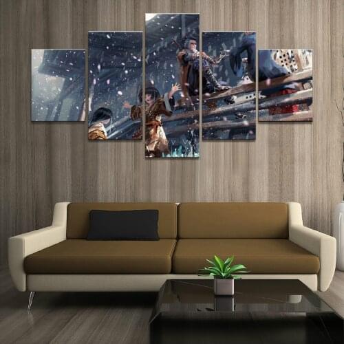 5 Piece SEKIRO Shadows Die Twice Games Art Print Canvas Paintings Wolf Ninja Picture Wall Paintings for Home Decor4