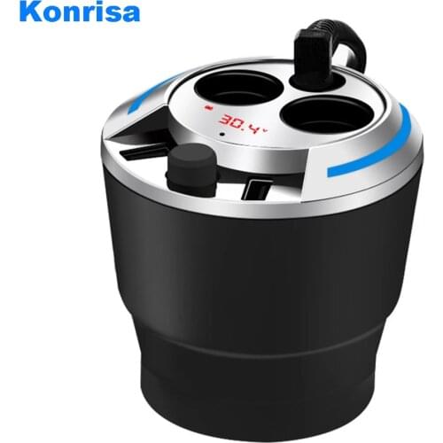 Cup Car Charger 12V-24V 3 USB 3.1A Car Cigarette Lighter Socket Splitter Power Adapter with LED Display for BMW Ford Mondes