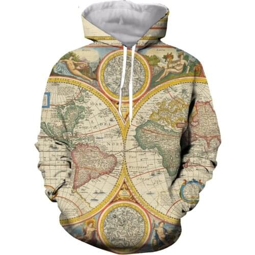 World Map Fashion Long Sleeves 3D Print Zipper/Hoodies/Sweatshirts/Jacket/Men/women Tops Dropshipping