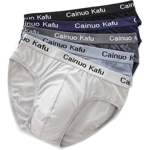 3 Pcs/lot Mens panties Silk Mens Underwear New 2018 Briefs Men Bamboo Fiber Mens Bodysuit Male Comfortable Solid Underpants